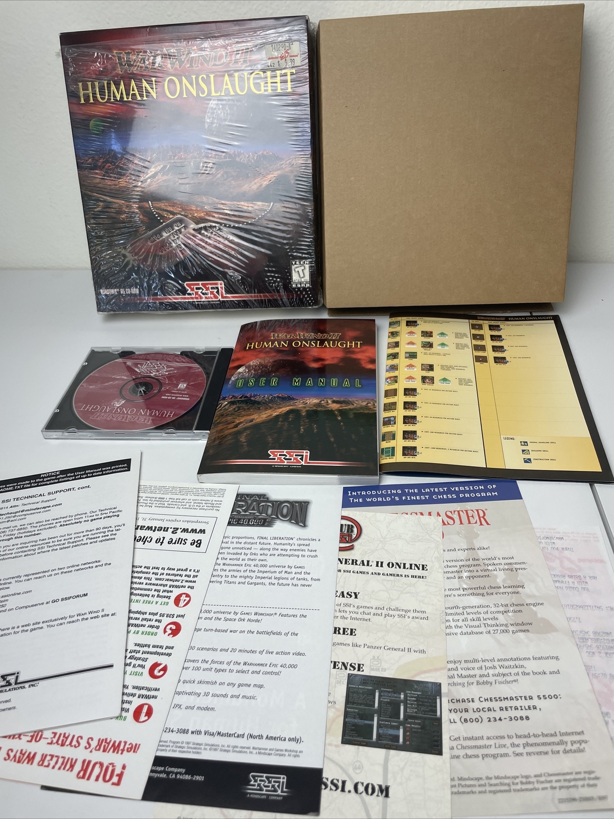 War Wind II 2: Human Onslaught (PC, 1997) Big Box CIB VG