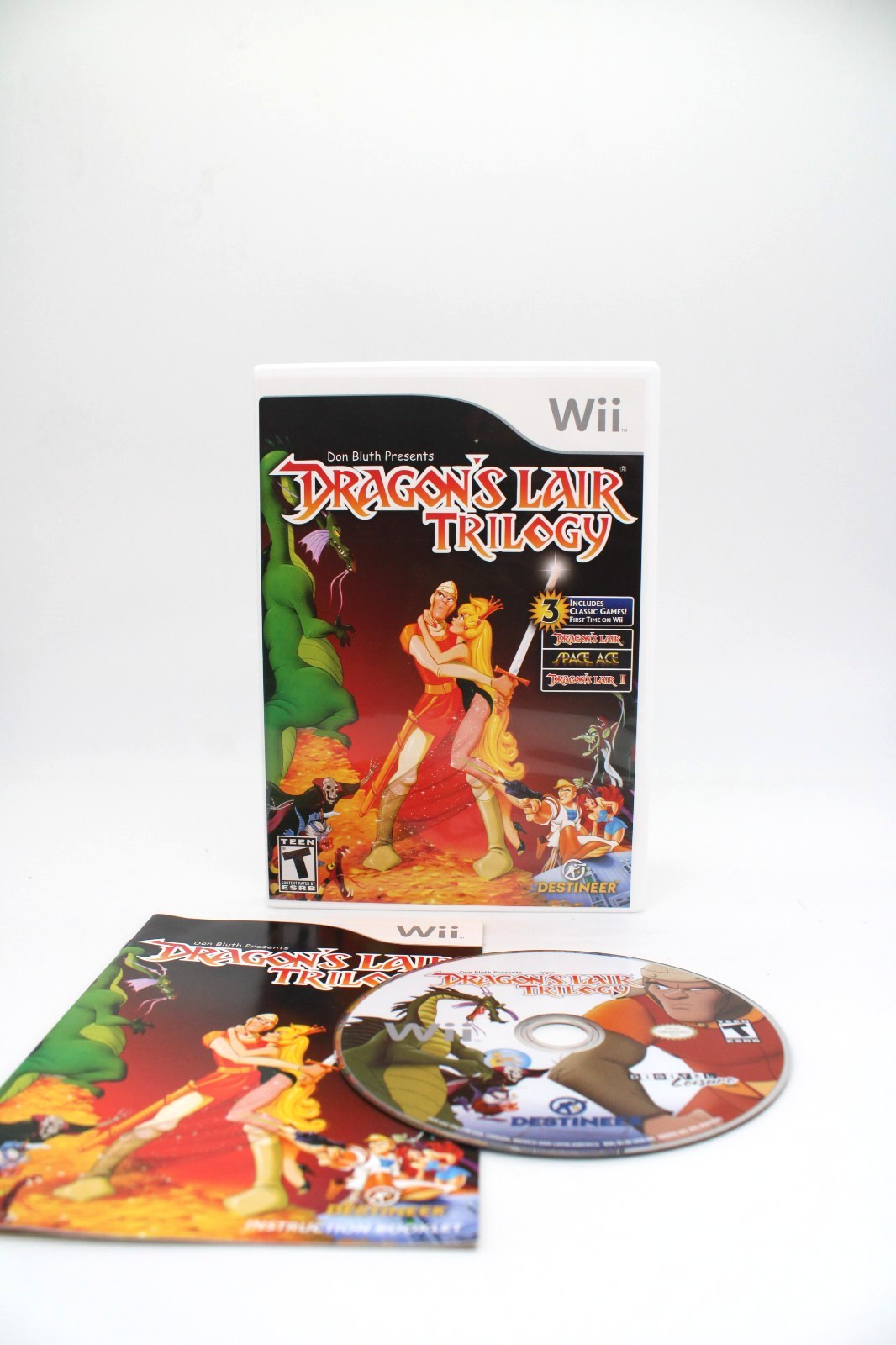 Refurbished Nintendo Wii Dragon's Lair Trilogy Complete CIB Excellent Mint Clean