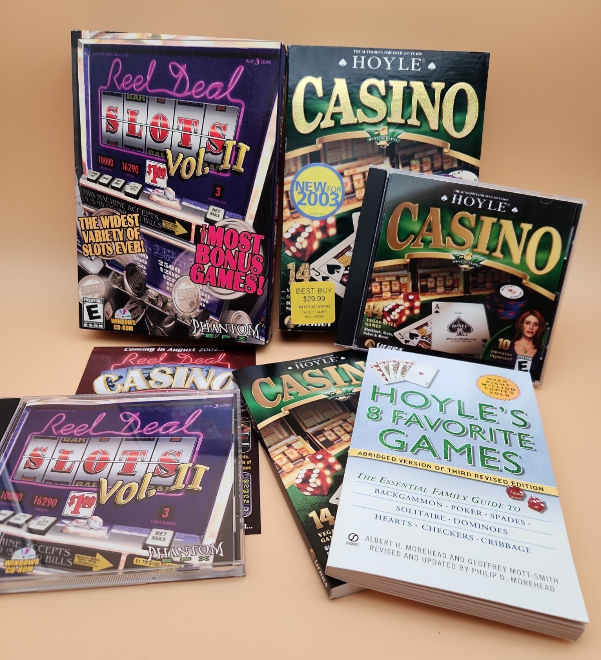 Hoyle Casino (PC CD-ROM, 2002) 14 Games in One & Reel Deal SLOTS Vol. II Lot 2
