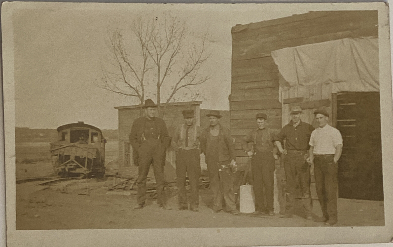 RPPC Railroad Track Work Crew Railroad Train Vintage Real Photo Postcard