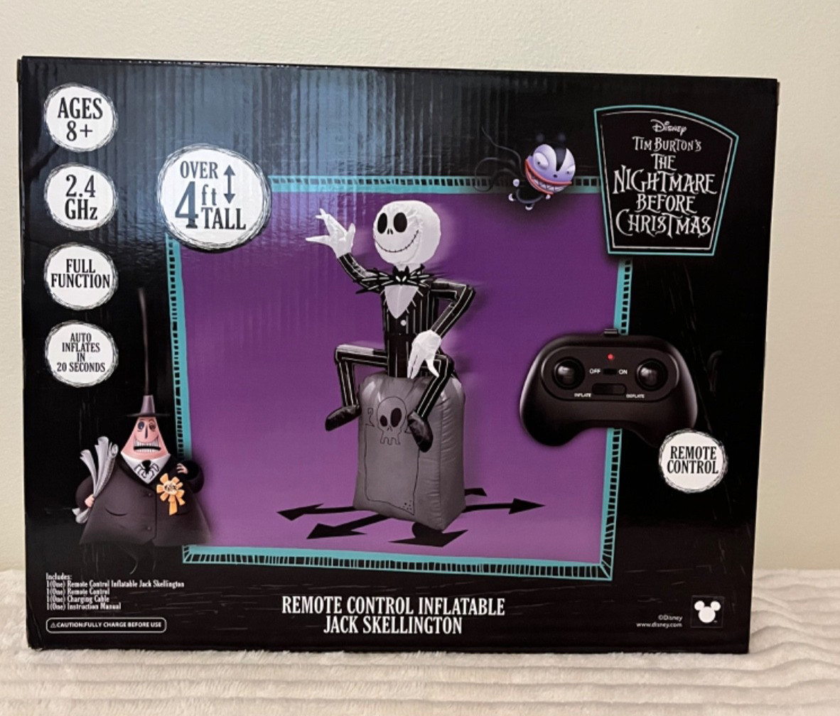 Jack Skellington 4ft Remote Control Inflatable ~The Nightmare Before Christmas