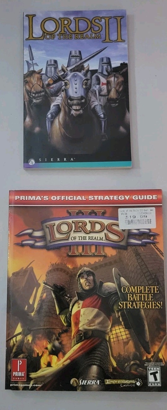 Lot Of 2 Lords Of The Realm III 2 & 3 PC Strategy Guide Cheat Books Prima Book