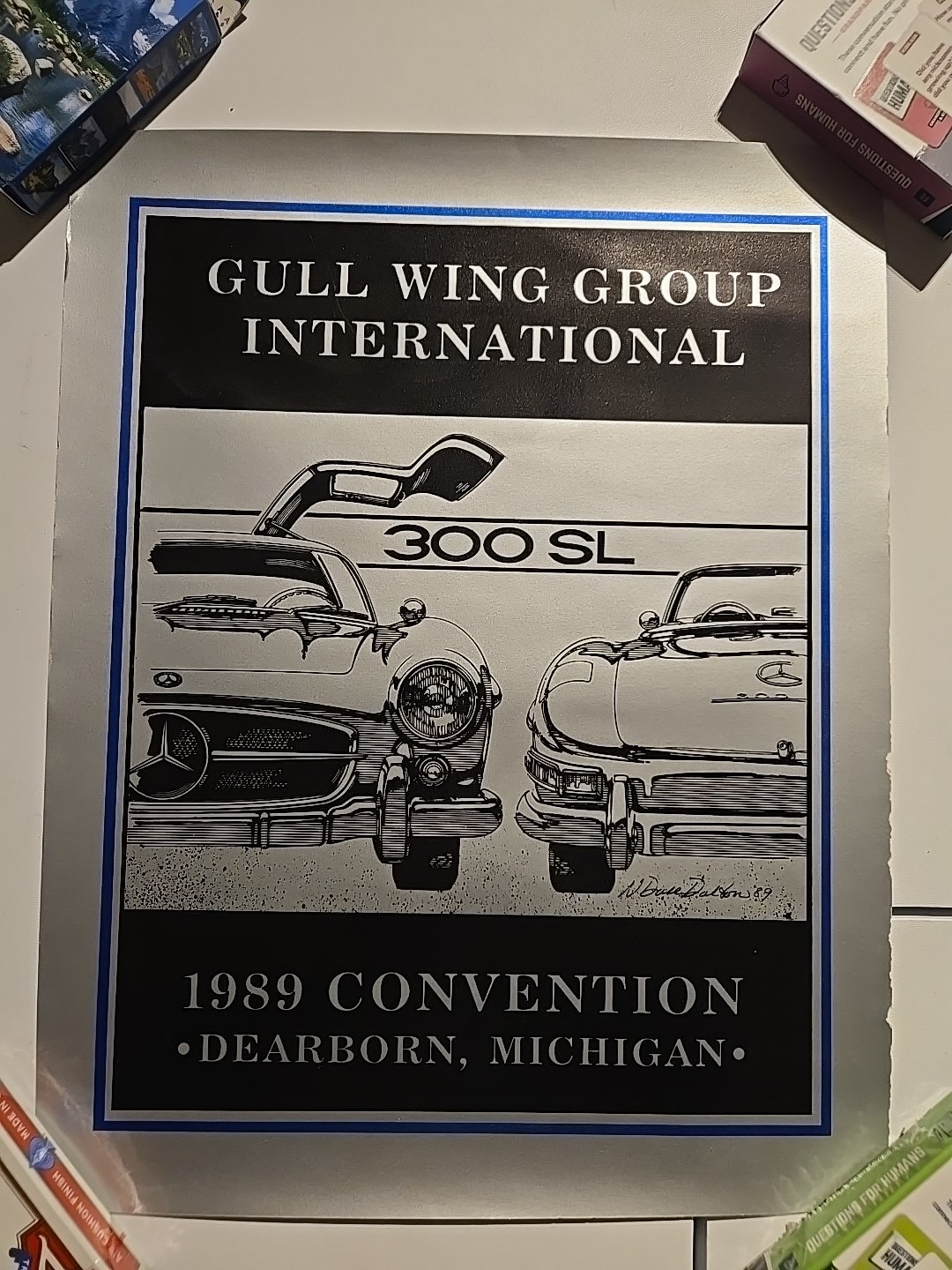 1989 Mercedes-Benz Gull Wing Group Convention Poster, Dearborn, MI 11x14\