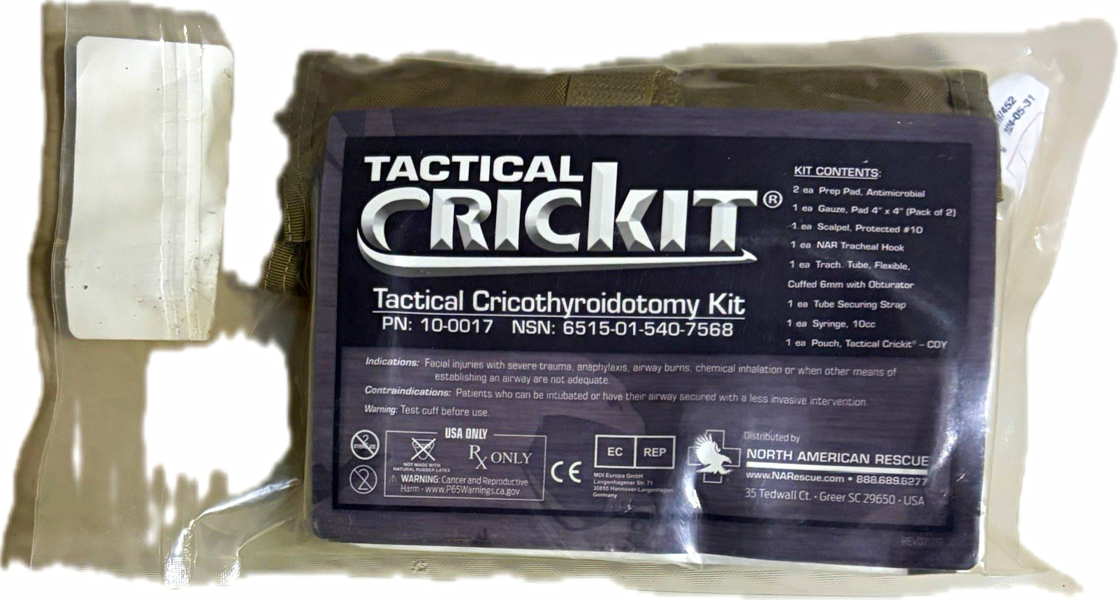 North American Rescue Tactical CricKit Trauma Kit EXP 2024-05