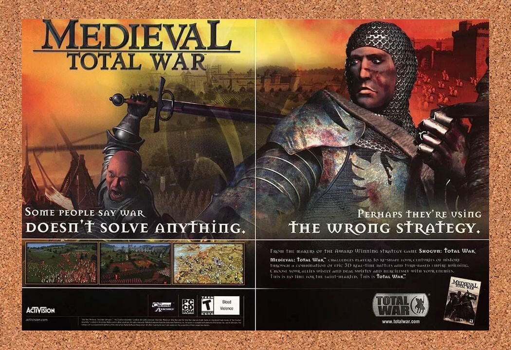 2002 Medieval Total War PC Original Advertisement / Retro Promo v1