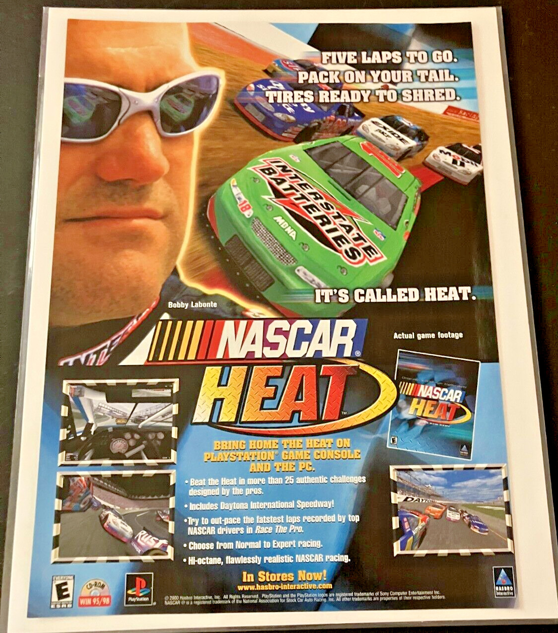 NASCAR Heat - Vintage NASCAR Gaming Print Ad / Poster / Wall Art - Bobby Labonte