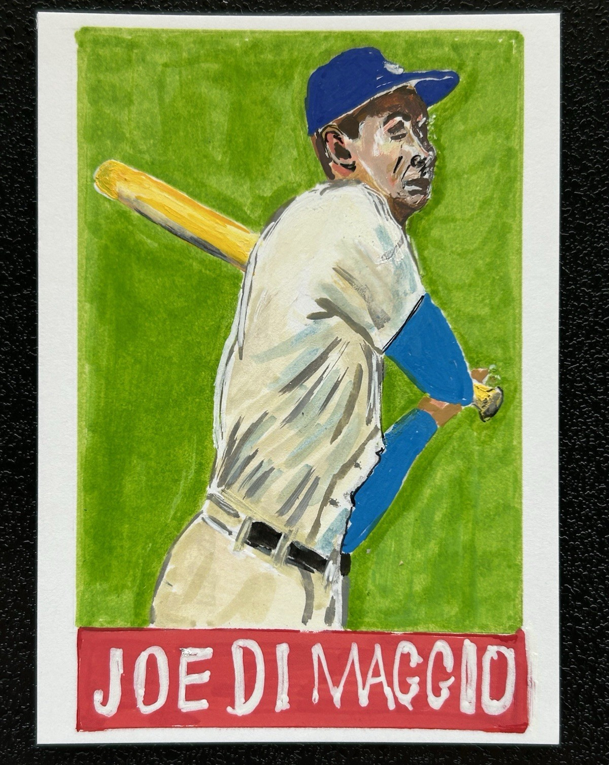 ACEO Sketch Trading Card 1/1 * 1948 Leaf Joe DiMaggio Yankees - Hand-Drawn ART