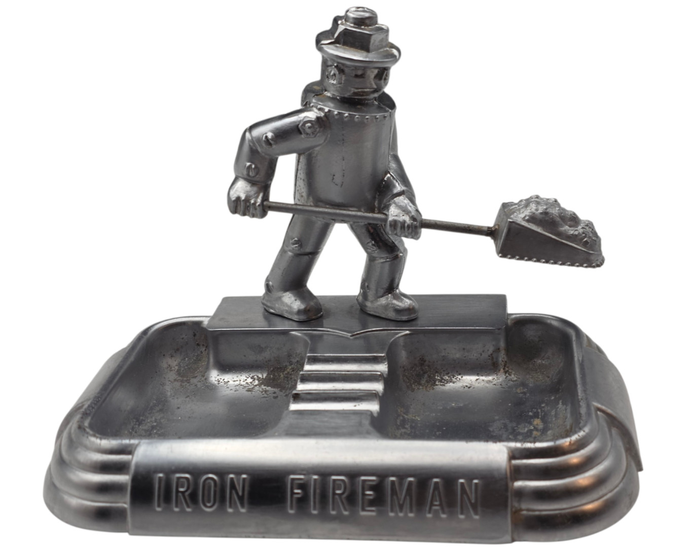 Vintage 1930\'S Iron Robot Fireman Art Deco Coal Stoker Ashtray \