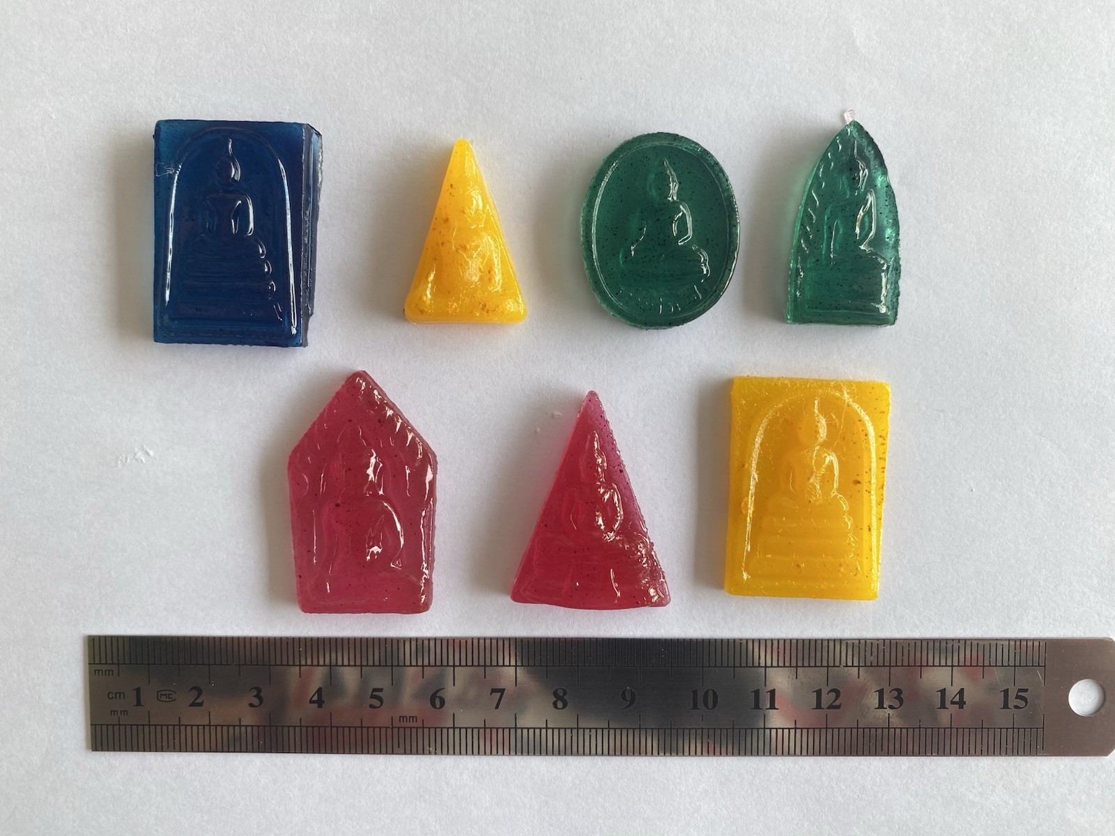 Novelty Resin Thai 7X Amulets Buddha Colorful Bless Spell