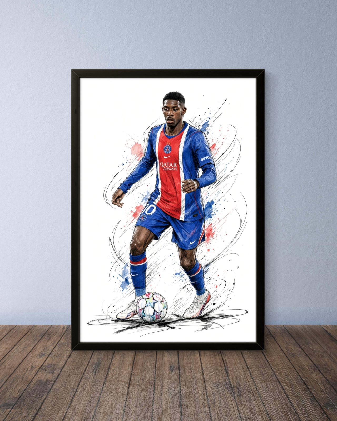 Ousmane Dembele Paris PSG Football Poster Art Print Picture Wall Art Print