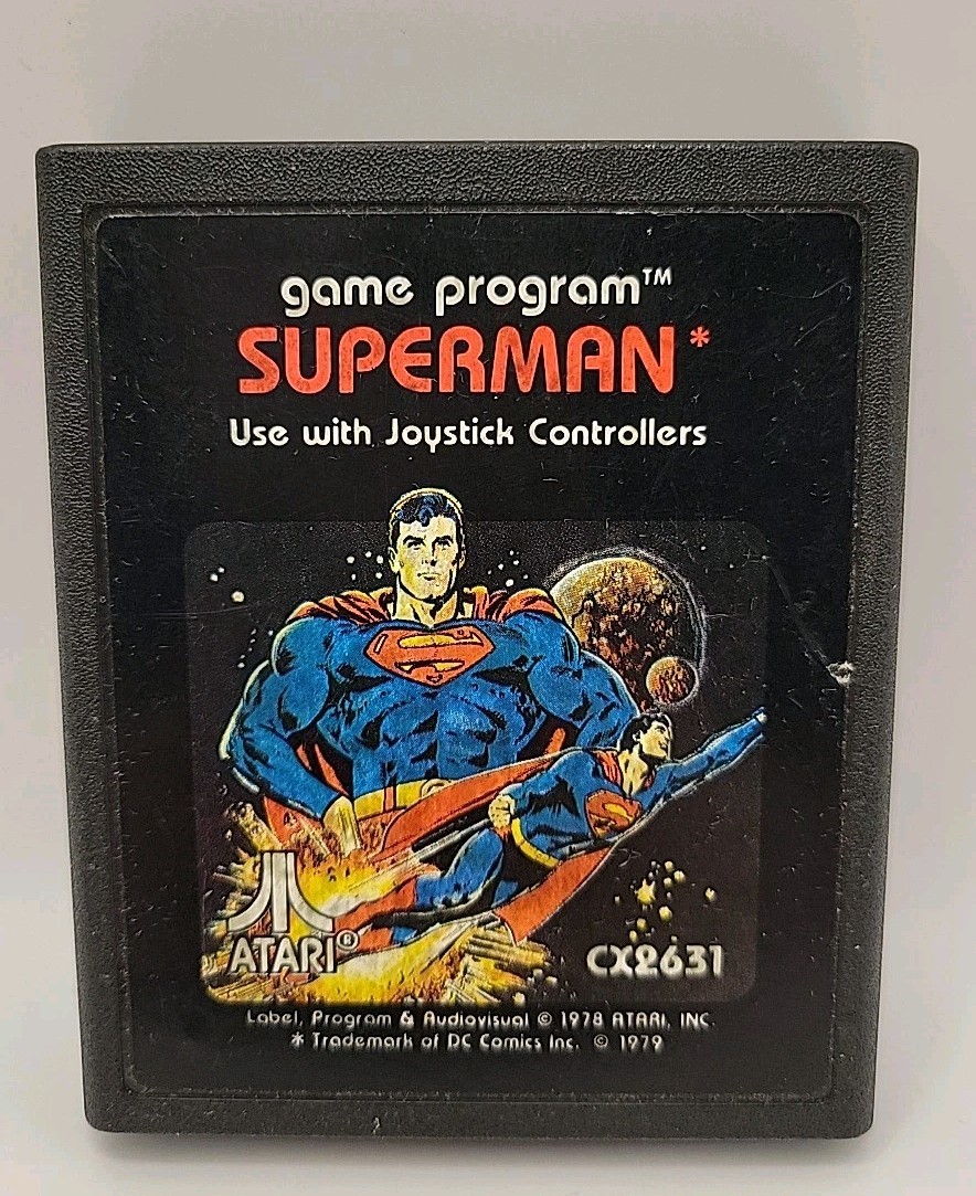 DC Comics SUPERMAN CX2631 (Atari 2600 1979) Video Game Cartridge Only Arcade
