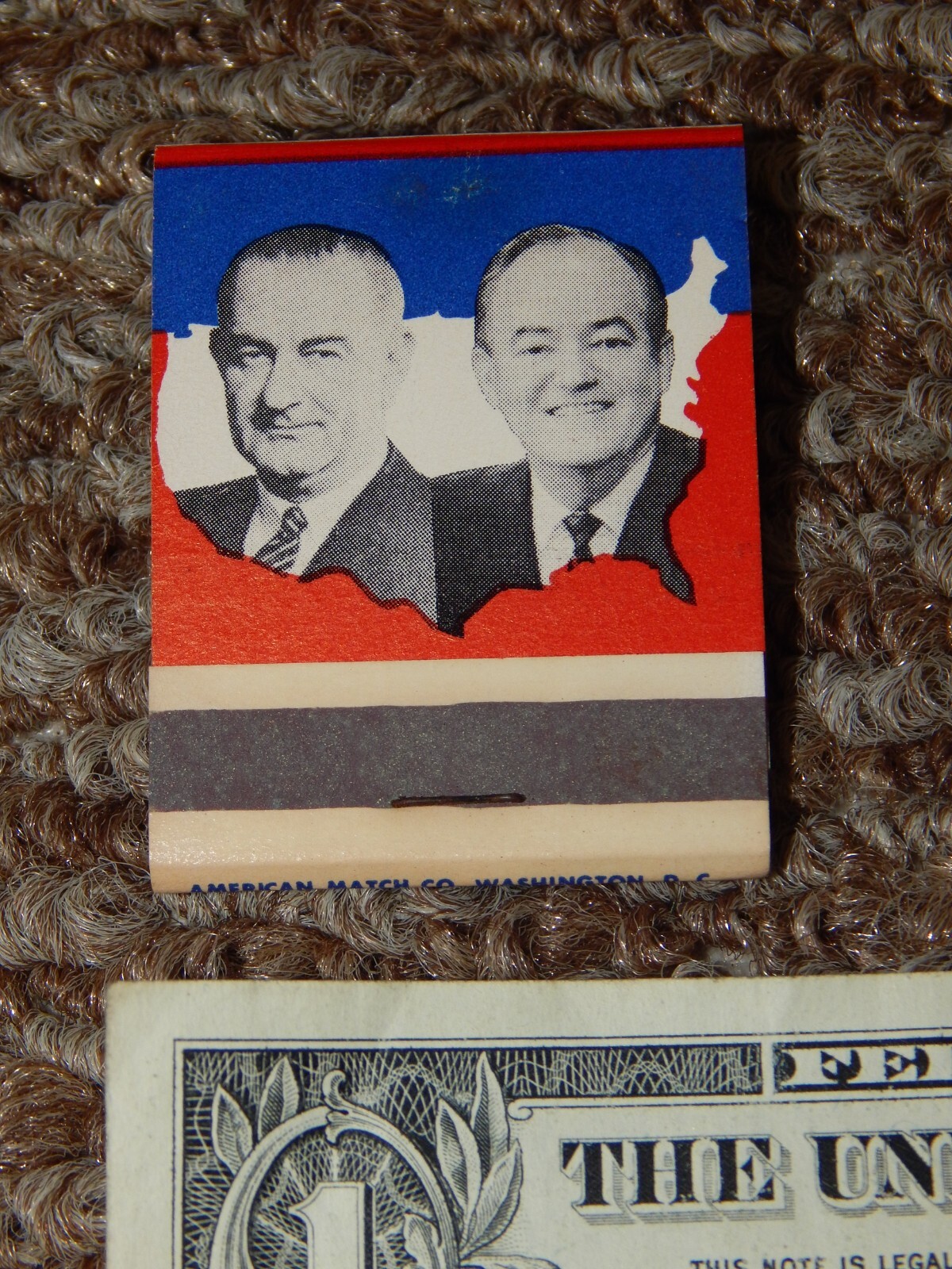 Vtg 1964 Johnson LBJ Humphrey HHH democrat Presidential Campaign Matchbook NM+