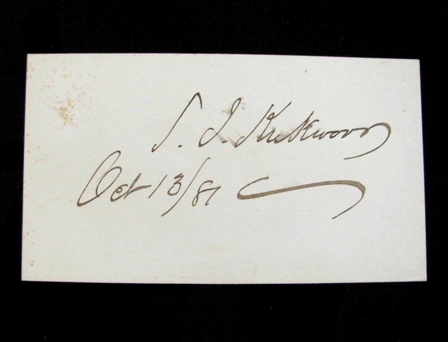 IOWA CIVIL WAR GOVERNOR & GARFIELD FRIEND SAMUEL J KIRKWOOD AUTOGRAPH