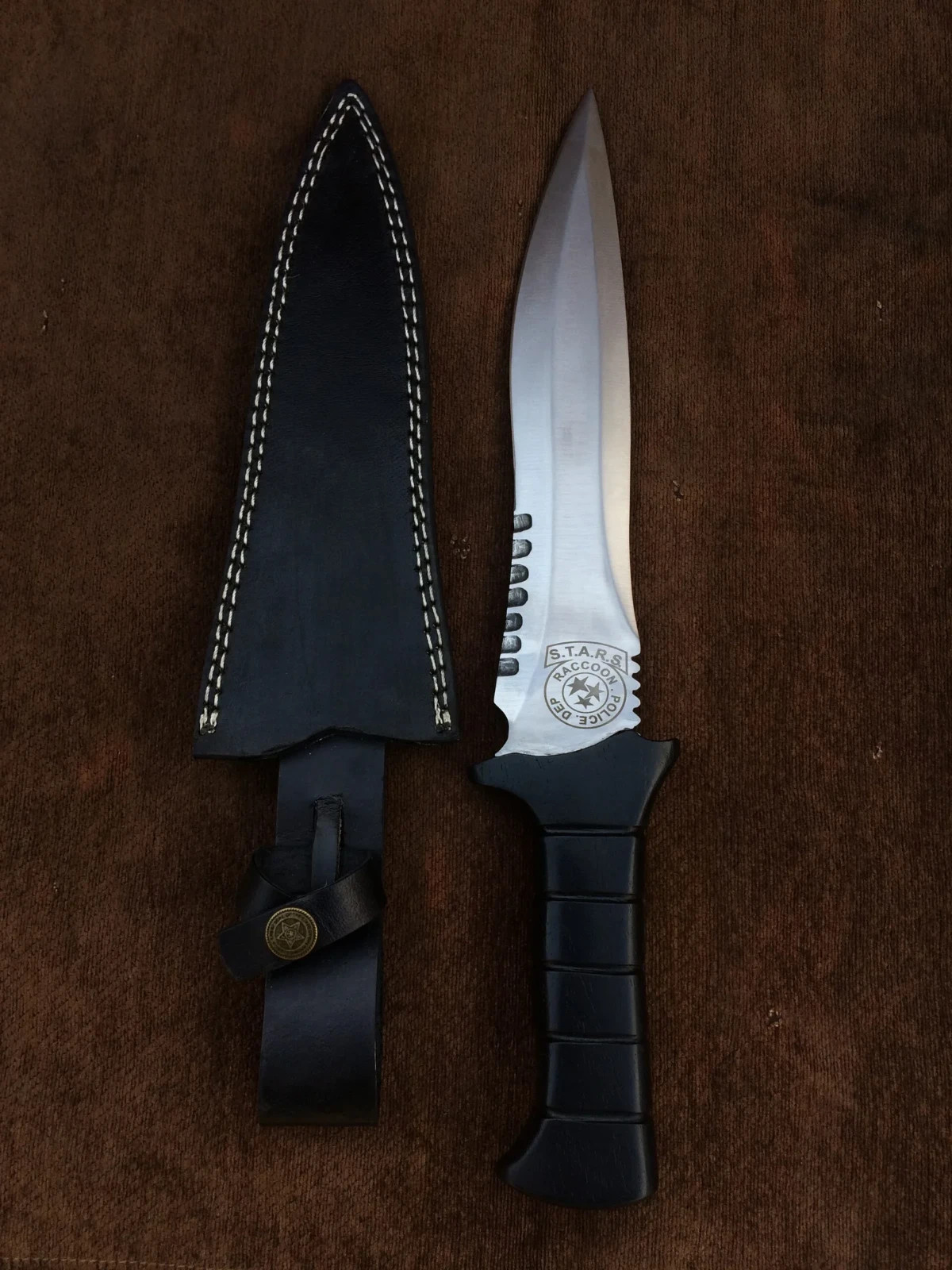 Custom Handmade 5160 Spring Steel RE4 Leon Kennedy Knife , Fully Functional