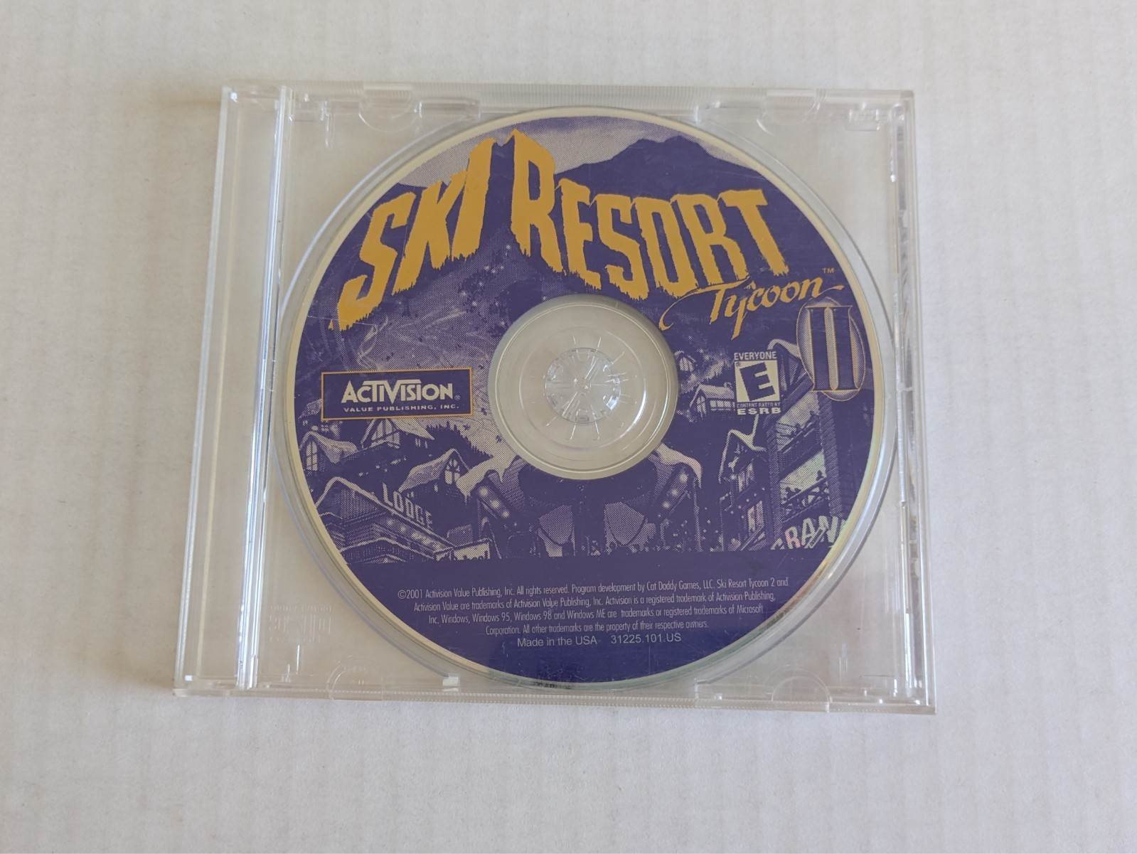 Ski Resort Tycoon II 2 - Activision 2001 Video PC Game Computer E - Disc Only