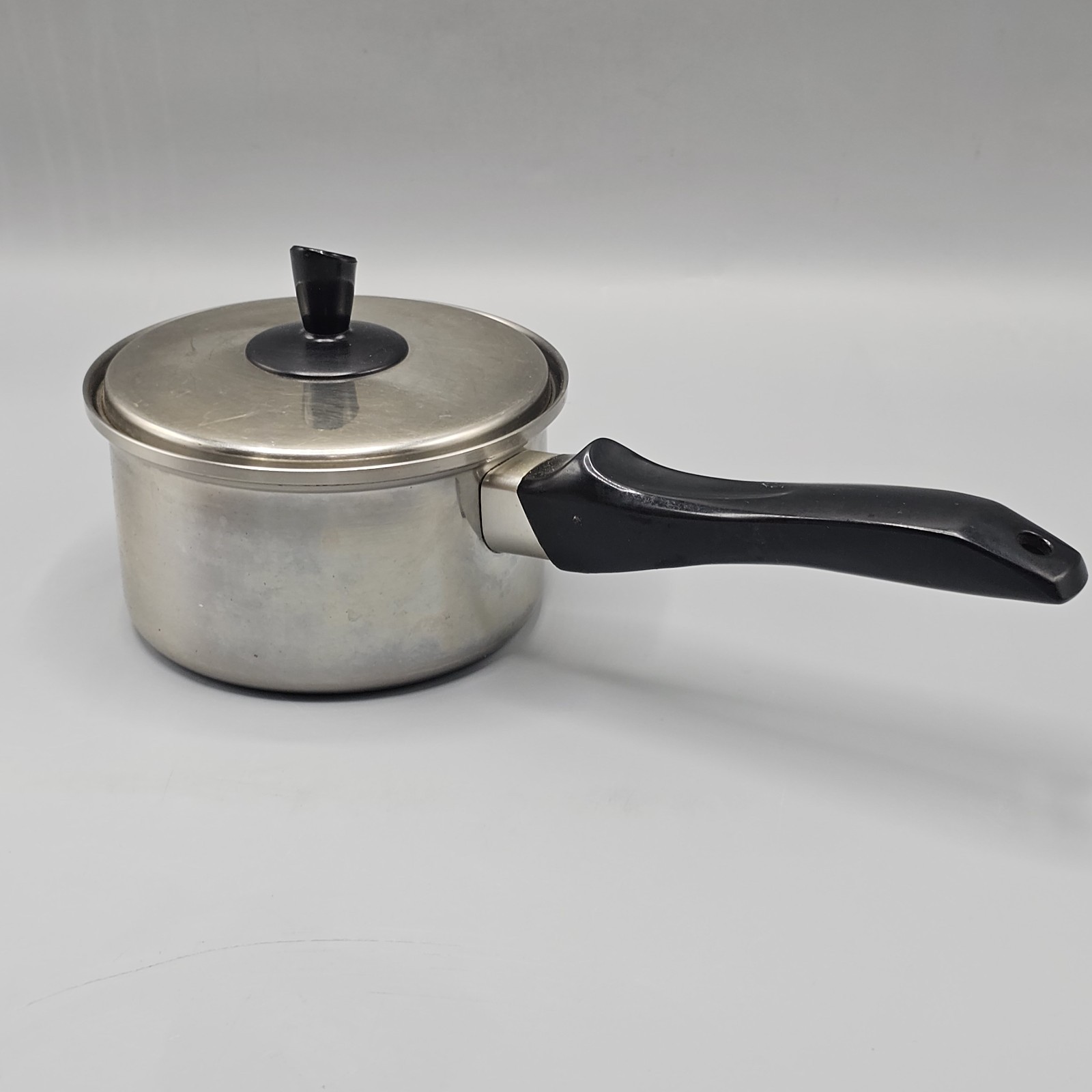 Vintage Regal Pyro 3 Ply 18-8 Stainless Steel 1 Qt Stock Pot & Lid Made USA