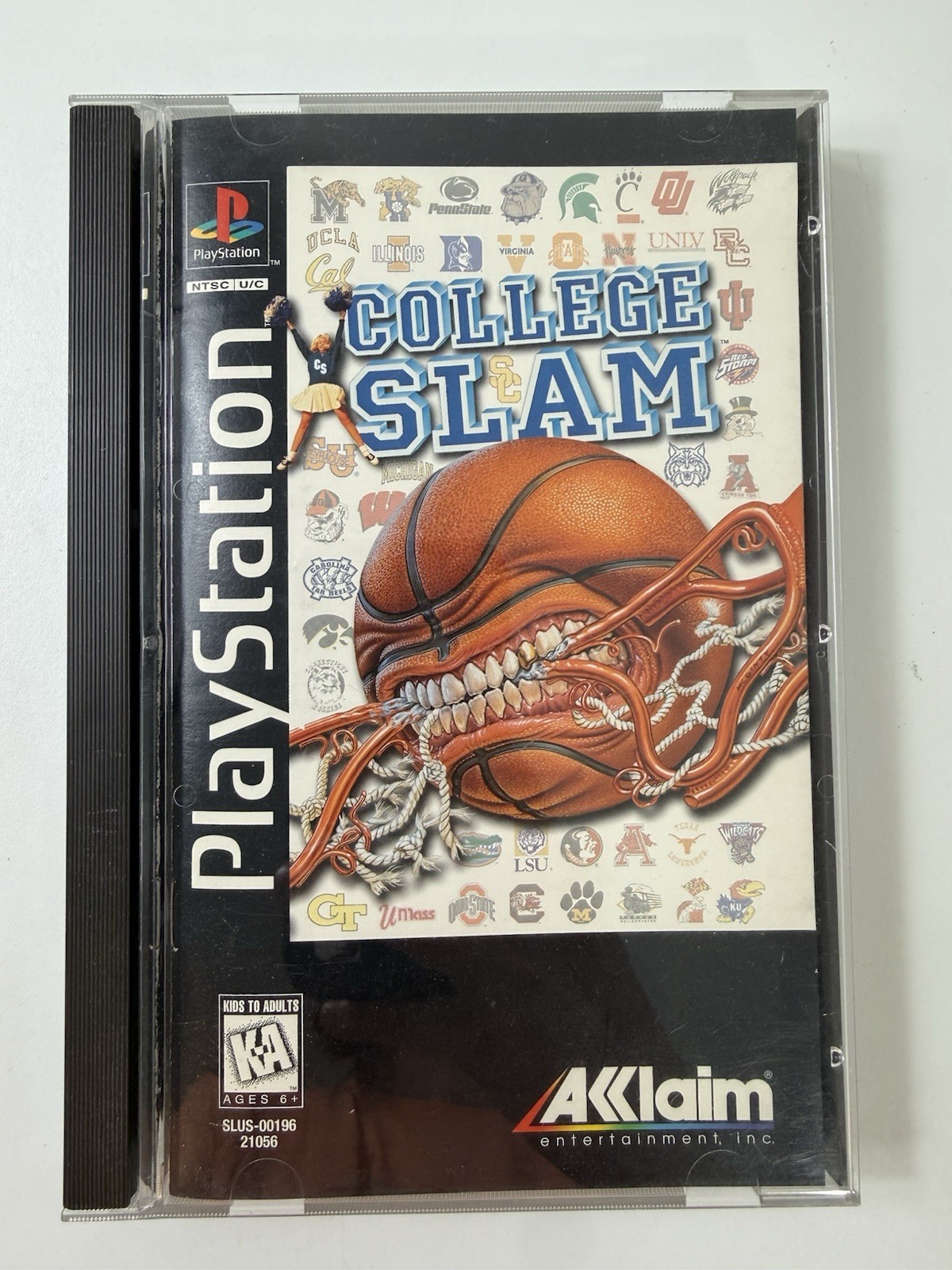 College Slam PS1 Long Box Complete Tested Manual PlayStation Black Label