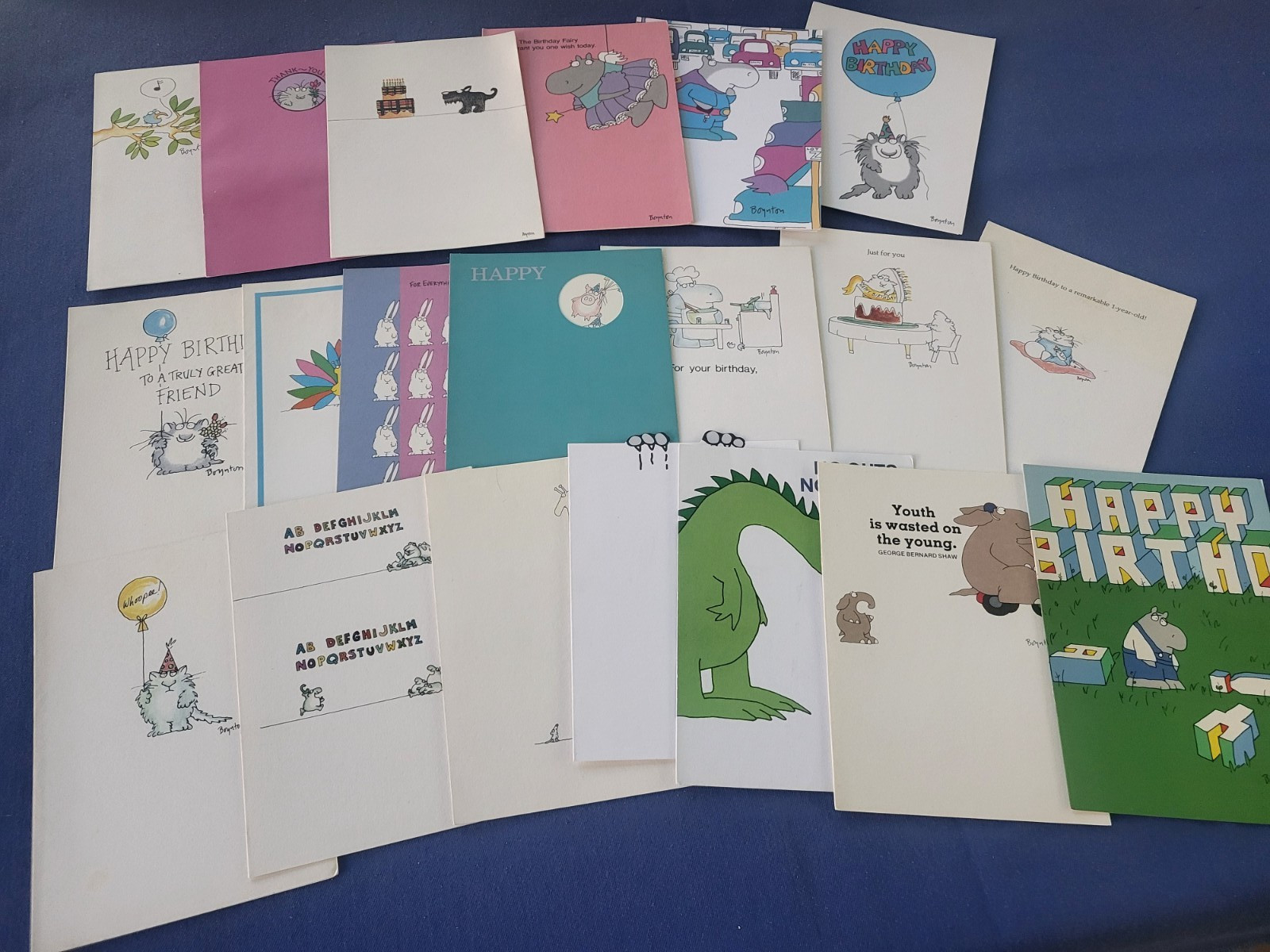 20 Vintage Sandra Boynton Birthday, Thanks, Friendship Cards