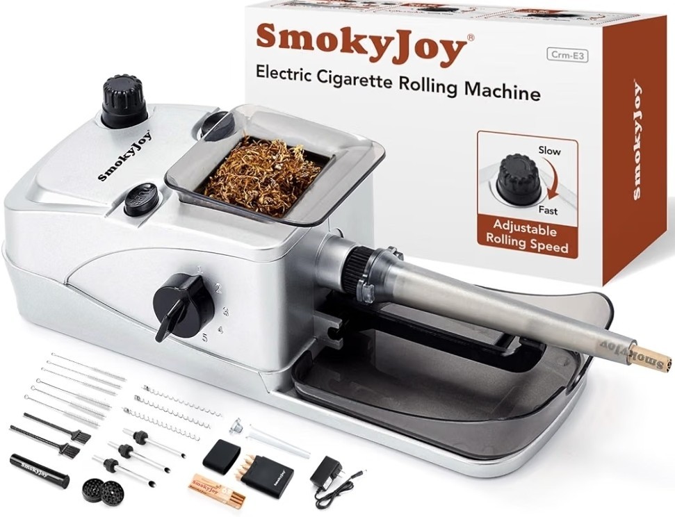 Smoky Joe Electric Cigarette Rolling Machine, Automatic Pre Roll Cone Loader New