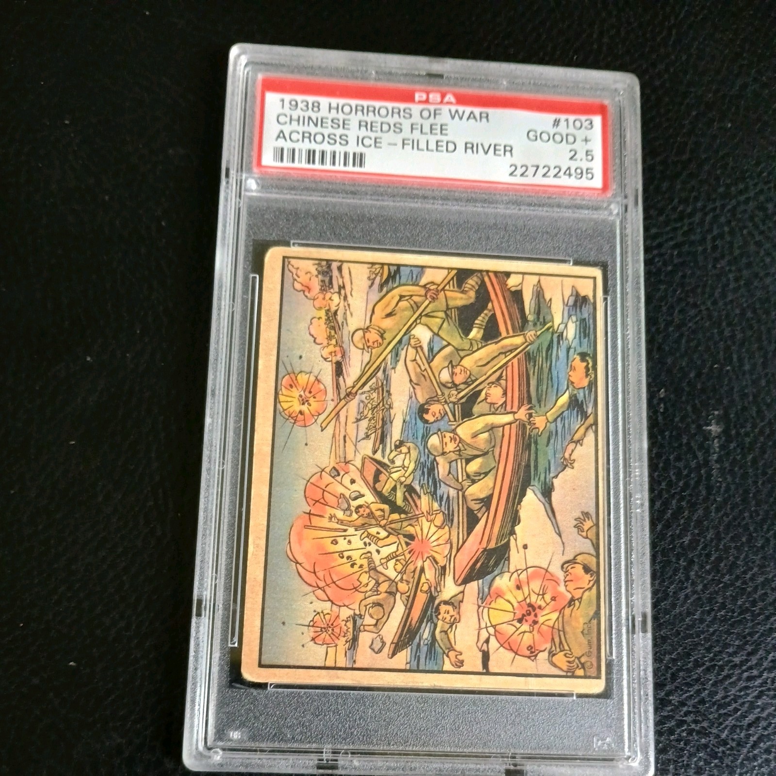 1938 HORRORS OF WAR #103 Chinese Reds Flee Across Ice-Filled River Good+ PSA 2.5