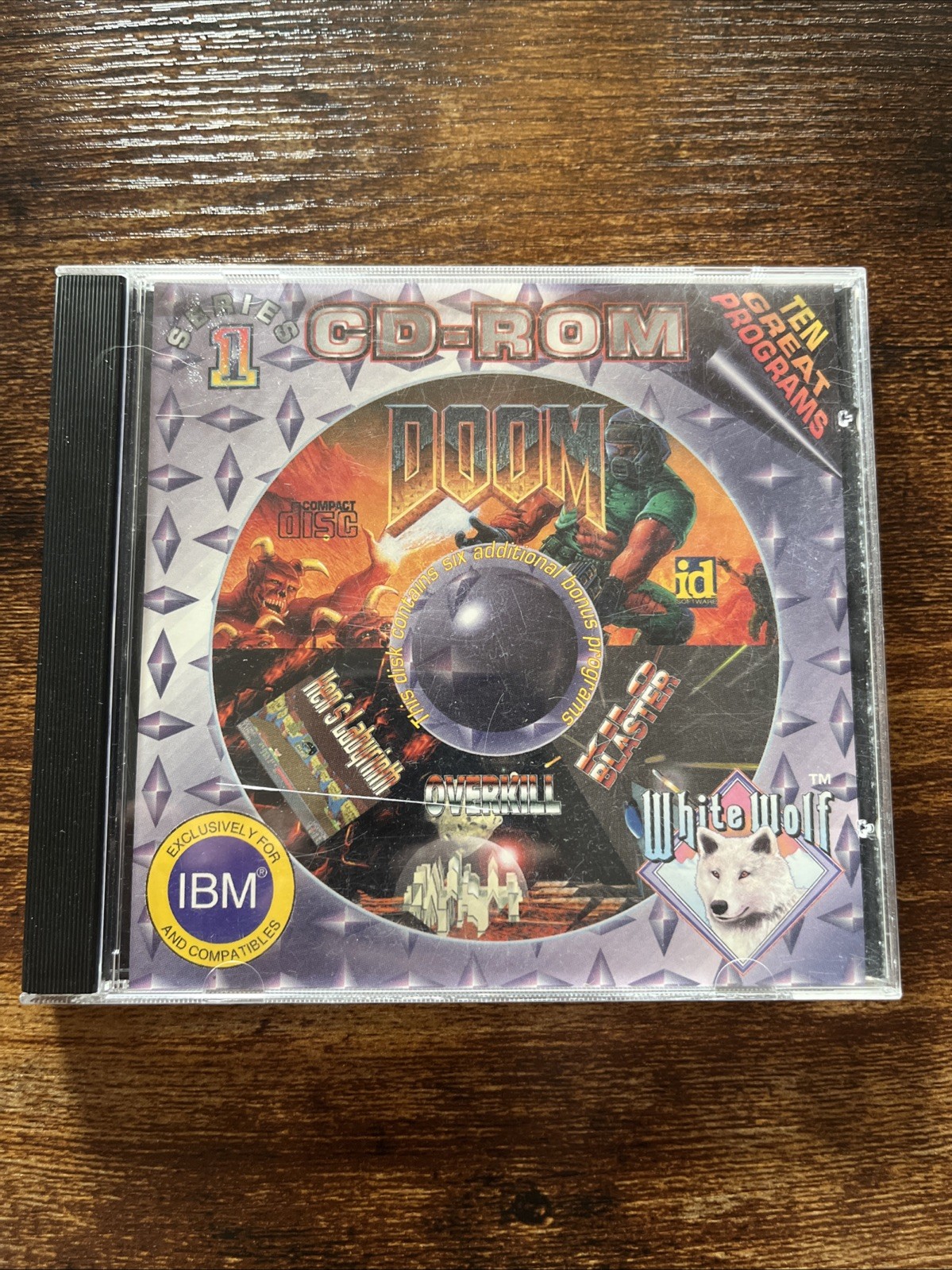 1995 - DOOM CD ROM GAME, w/ OVERKILL, KEN'S LABYRINTH, KILOBLASTER, WIZ TECH CD