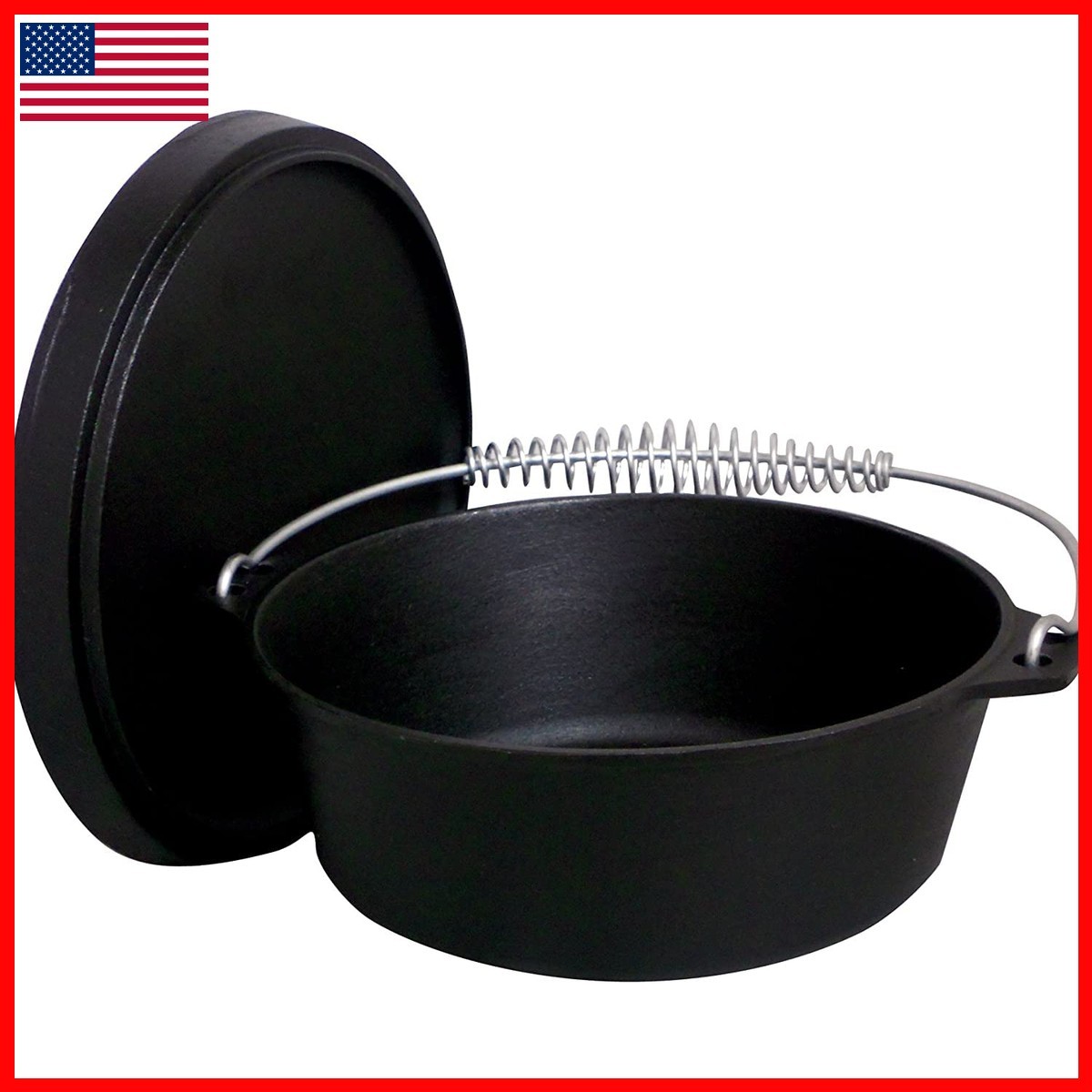 King Kooker 12 Qt. Seasoned Cast Iron Dutch Oven Cast Iron Lid,Black CI12SA