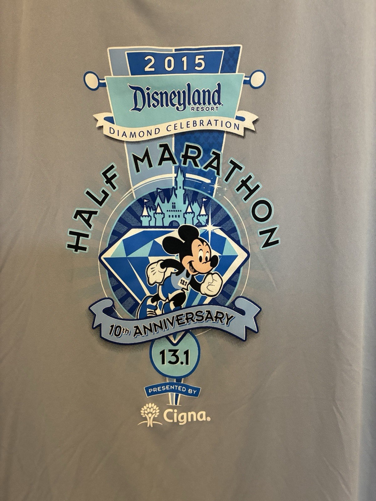 Disneyland Diamond Celebration Half Marathon Champion  Double Dry 2015 Shirt XL