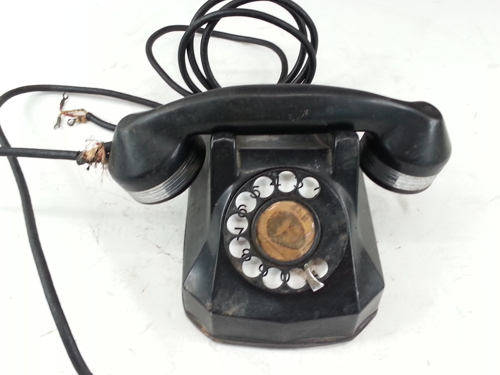 Antique Deco Black Bakelite Telephone As is For Parts Restoration Or Repair