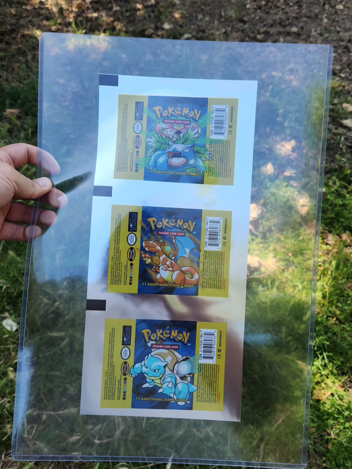 Pokmon Base Set Booster Pack Uncut Sheet Charizard Blastoise Venusaur To G2U
