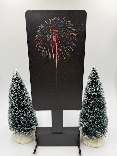 Lemax  multi colored Fireworks #64082 Glow Blinking LED Animated Retired #2