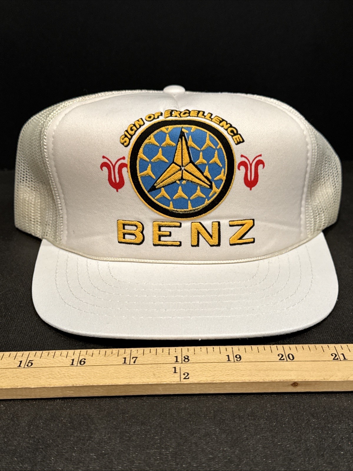 c1990s MERCEDES BENZ Hat SnapBack Sign Of Excellence Germany Logo - Made Korea