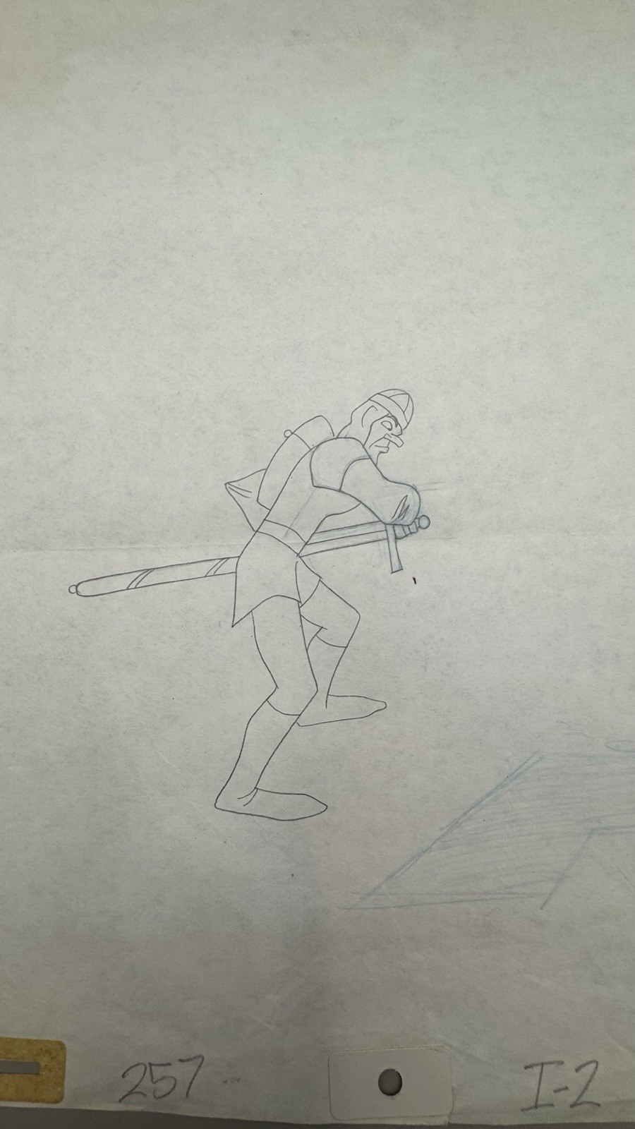 Authentic Dragon’s Lair Dirk Original Animation Production Artwork Sketch