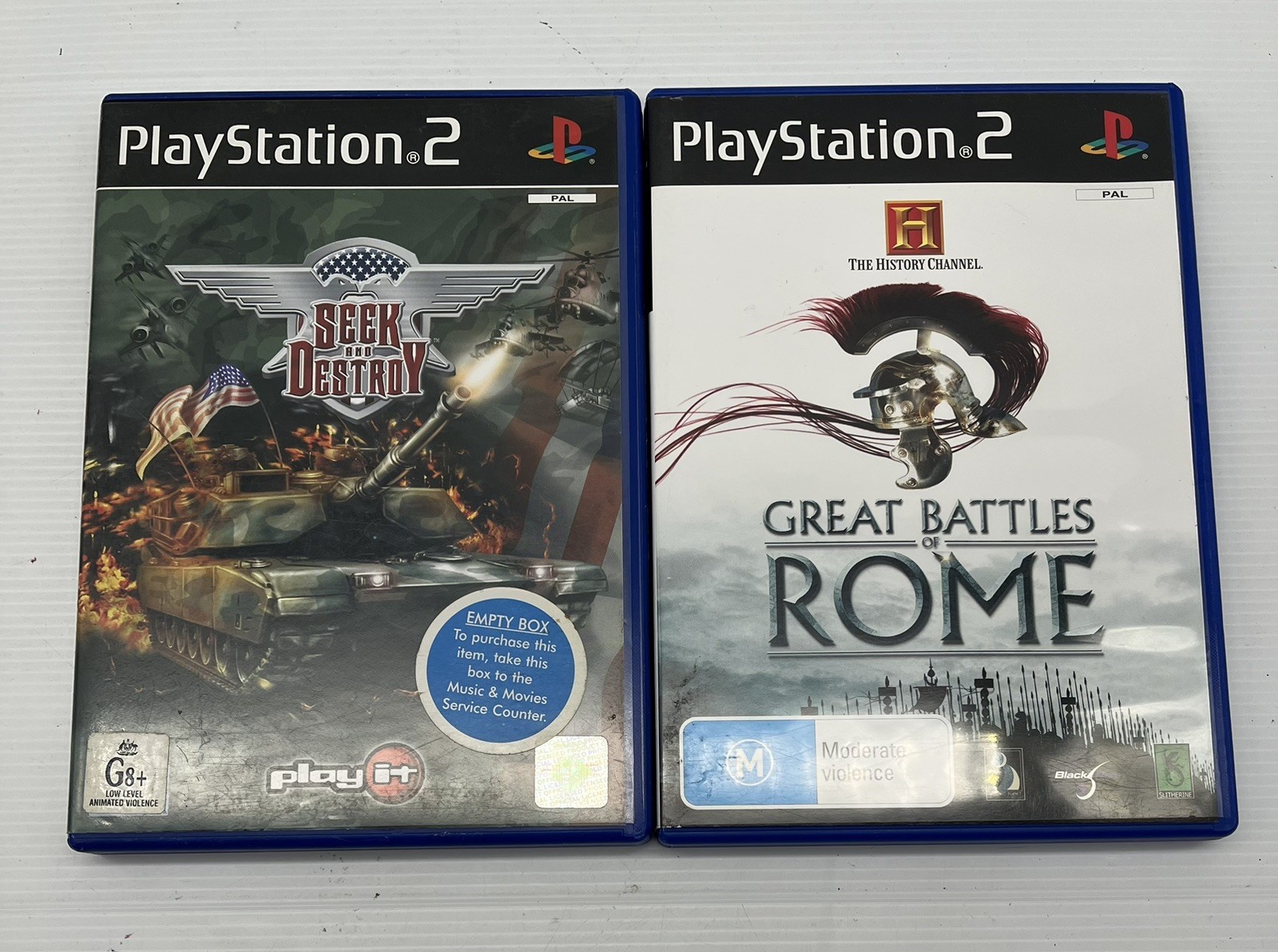 Seek and Destroy (PS2, 2002) Sony PlayStation 2 & Great Battles Of Rome