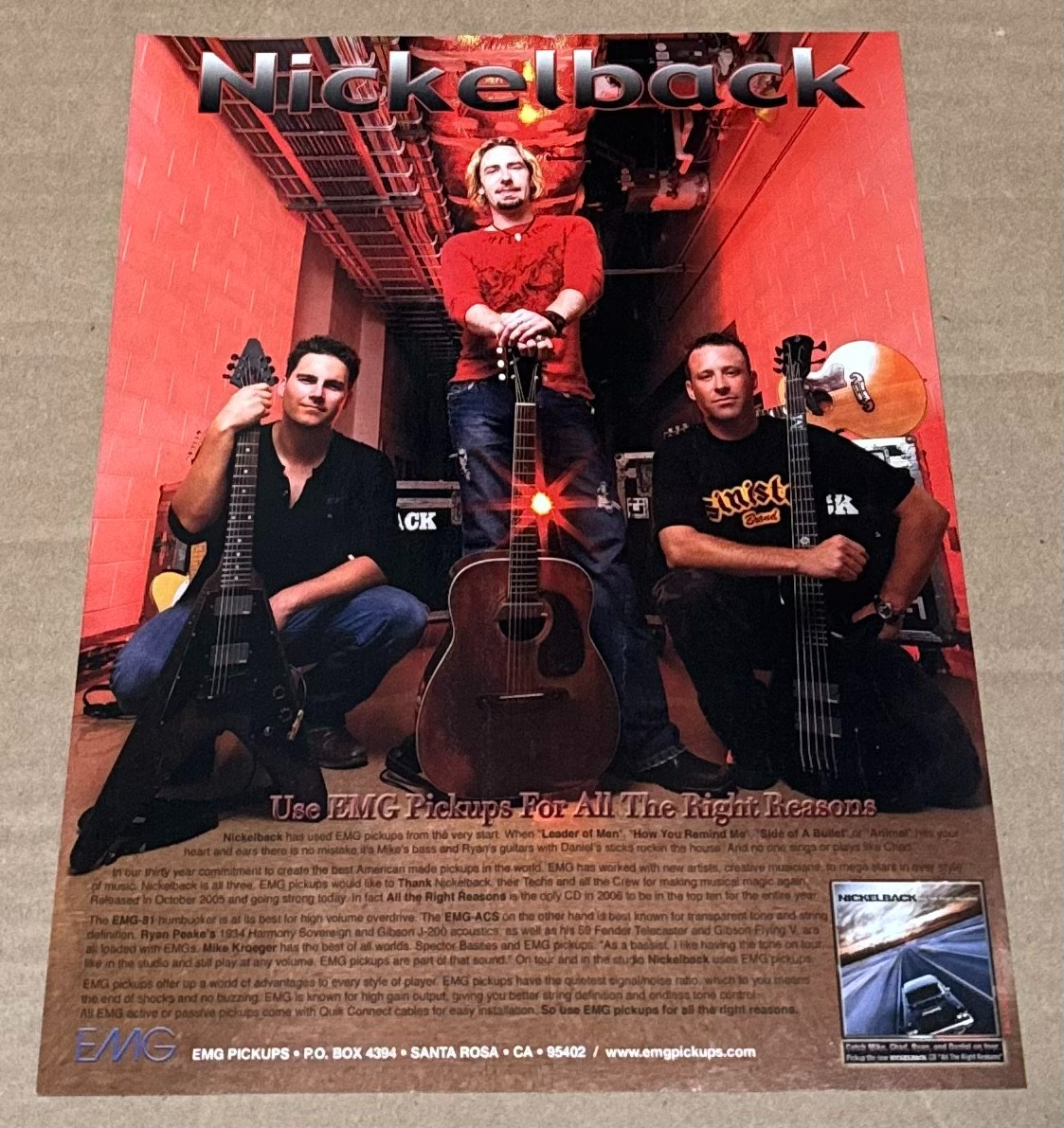 NICKELBACK - EMG PICKUPS - 2007 Print Advertisement