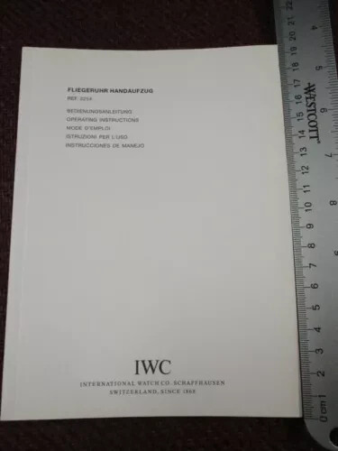 IWC Pilots Manual Mechanical Watch (Fliegeruhr Handaufzug) Ref 3254 Instructions