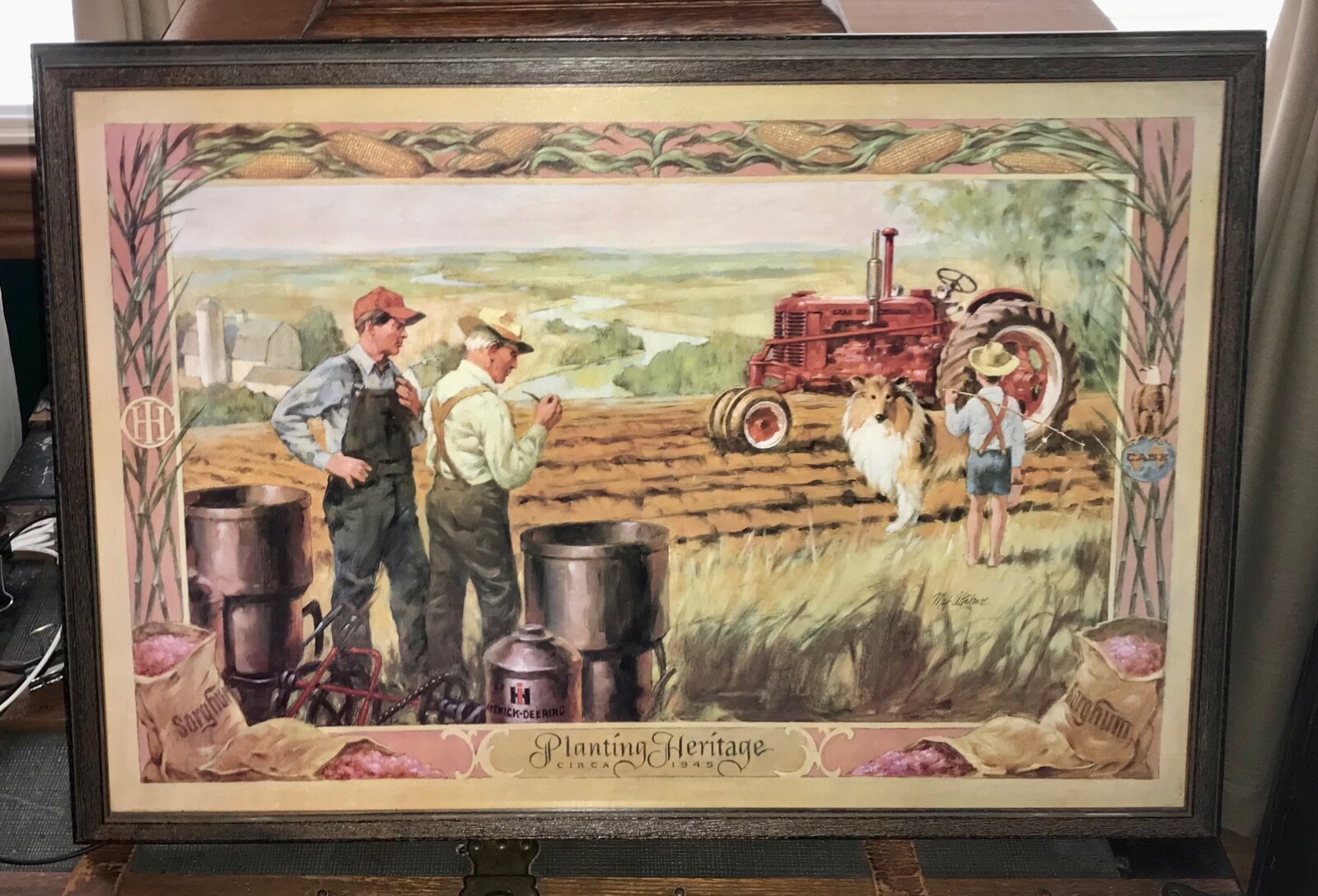 Vintage IH Case Tractors Framed Print Planting Heritage Dealership Perk Rare
