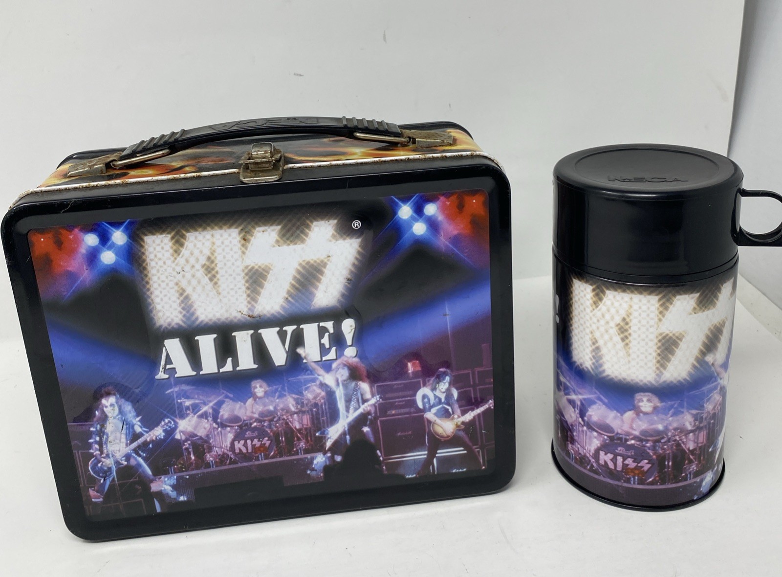 2001 NECA KISS ALIVE METAL LUNCHBOX WITH THERMOS
