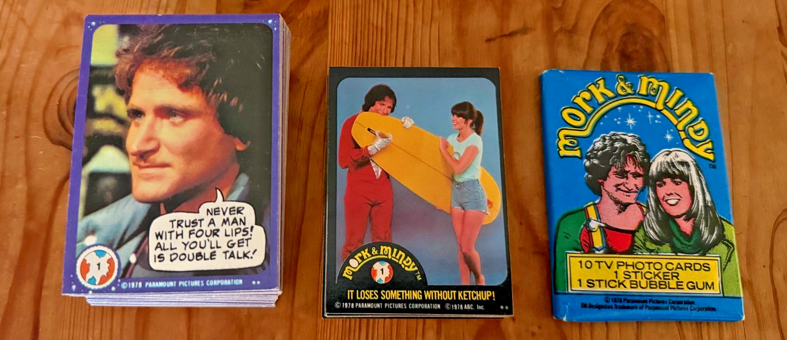 MORK & MINDY 1978 TOPPS SET of 99 CARDS w/ STICKER SET 22 & Unopened Wax Pack