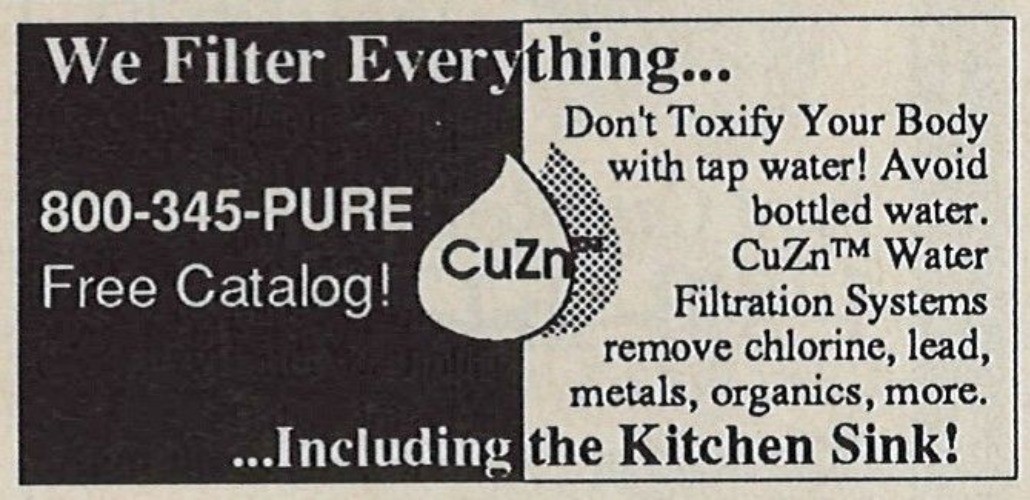 CuZn Vintage Print Ad 1995 Water Filtration Systems USA Original u