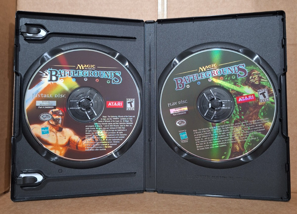 Magic the Gathering: Battlegrounds (PC, 2003) - Discs Only w/ Repro Art, Tested