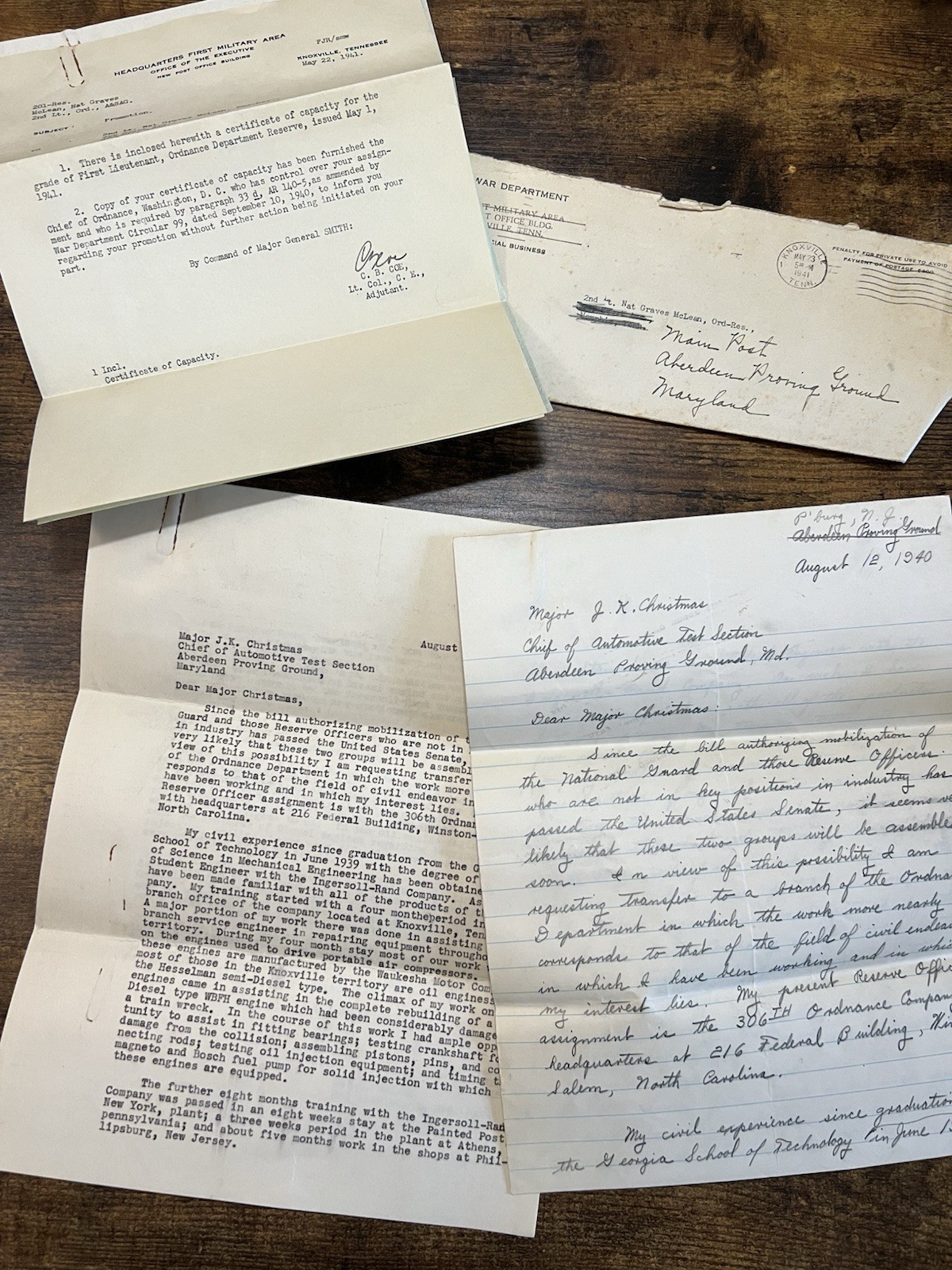 1940 1941 WWII US Army Officer Promotion Documents Certificate Letters McLean