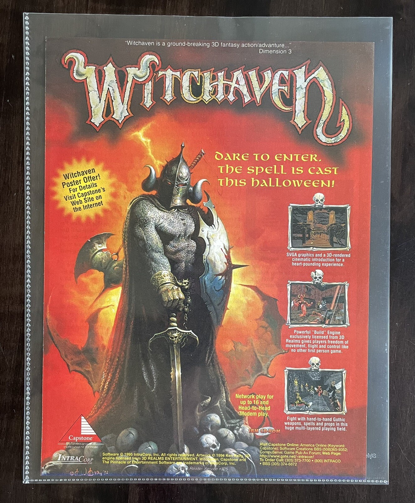 Witchaven Magazine Ad - Vintage Gaming Ad - Capstone 1995