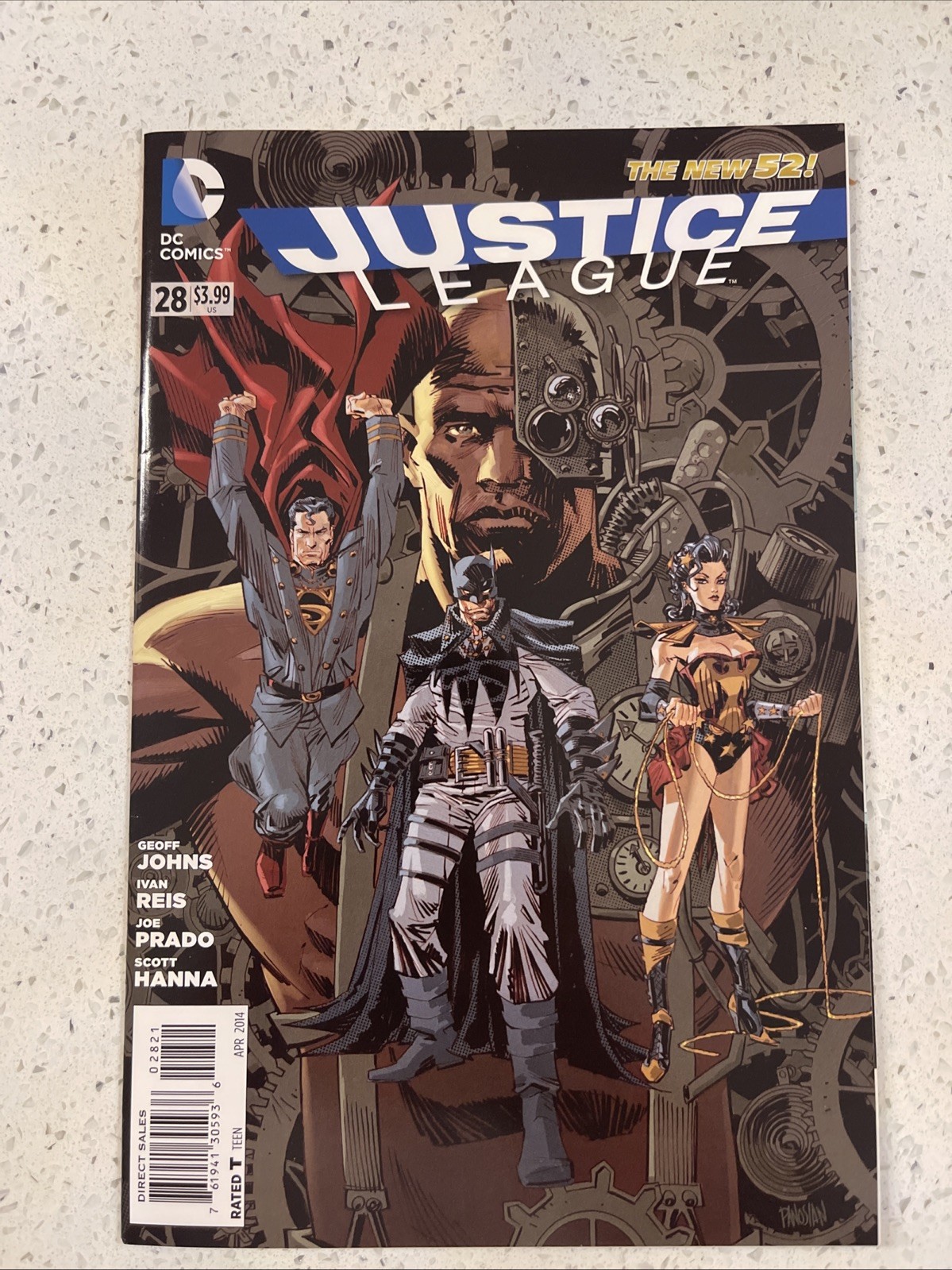 Justice League #28 Dan Panosian Steampunk Cover (DC Comics April 2014)