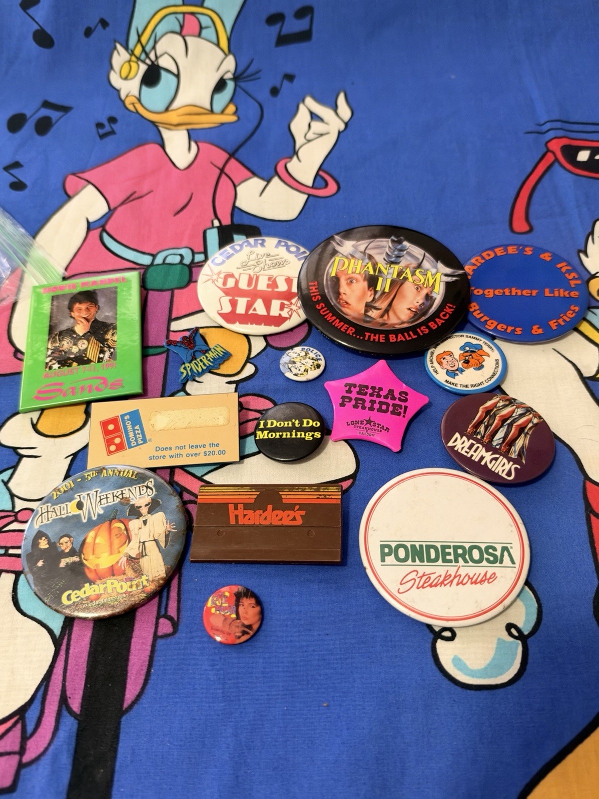 Vintage 80s / 90s Pinback Button Lot-movies / Fast Food/ Amusement Park