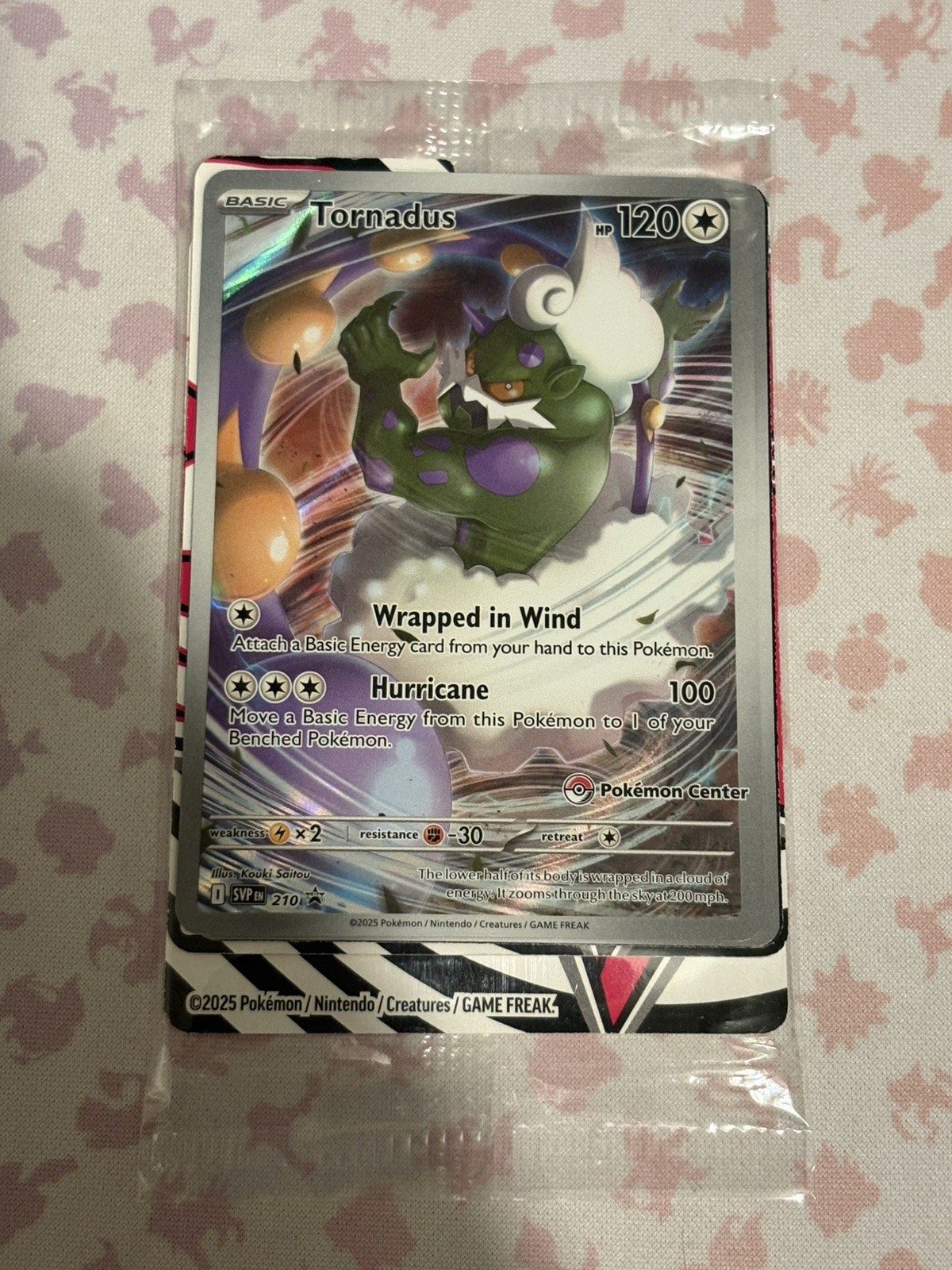 Pokemon Tornadus SVP210 Pokemon Center Stamped Promo Sealed