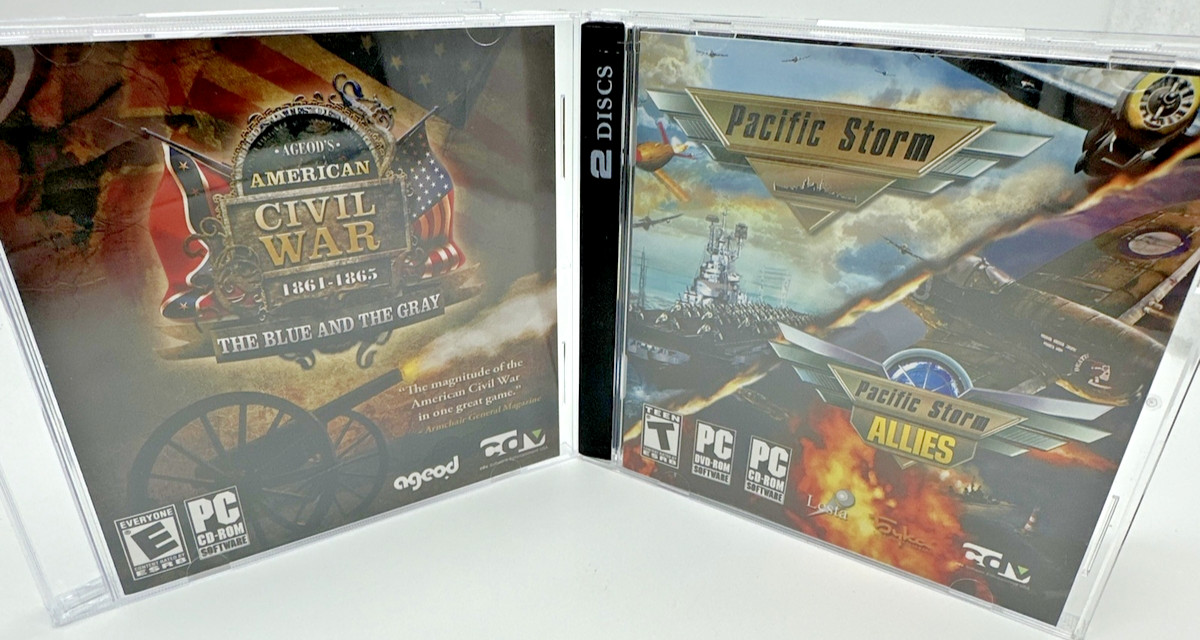 American civil war VINTAGE PC GAME/SOFTWARE And Pacific Storm Allies Lot FREESHP