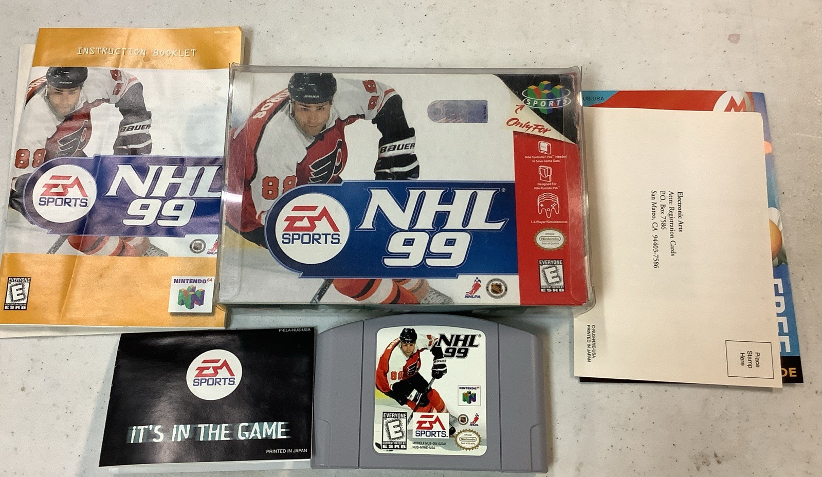 NHL 99 (Nintendo 64, 1998) Cib Manual Reg Card & Inserts Tested