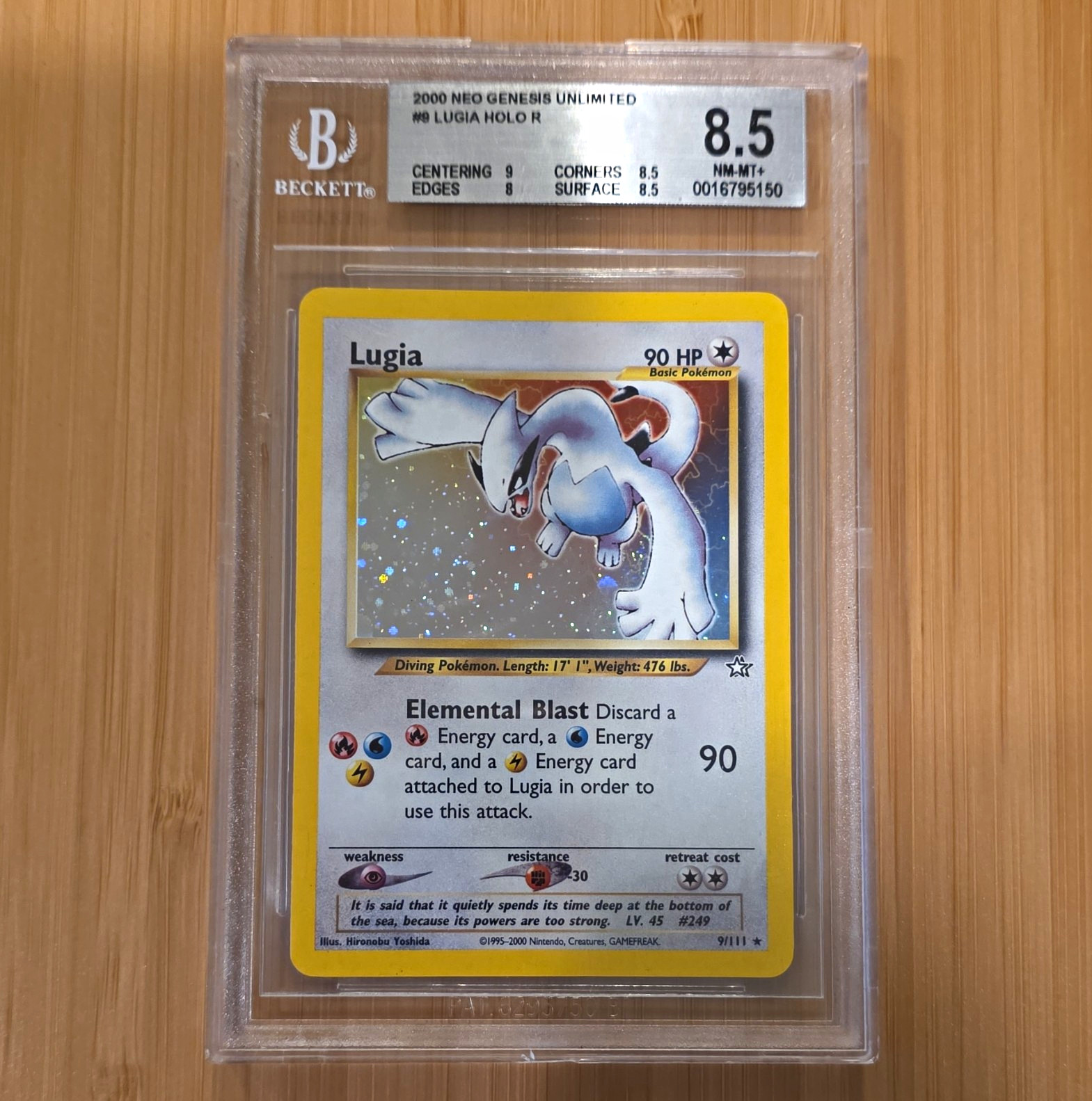 Pokemon TCG Neo Genesis Lugia 9/111 Holo Rare Unlimited BGS 8.5