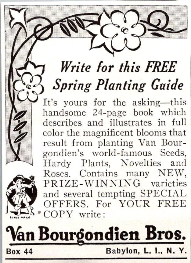 Van Bourgondien Bros. Babylon Long Island NY 1939 Ad TAK4-M30