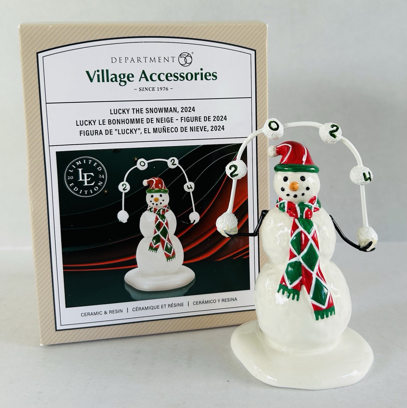 Dept 56 Christmas Village Accessories Lucky the Snowman 2024 #6014558